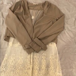 Never worn boutique lace/satin cardigan